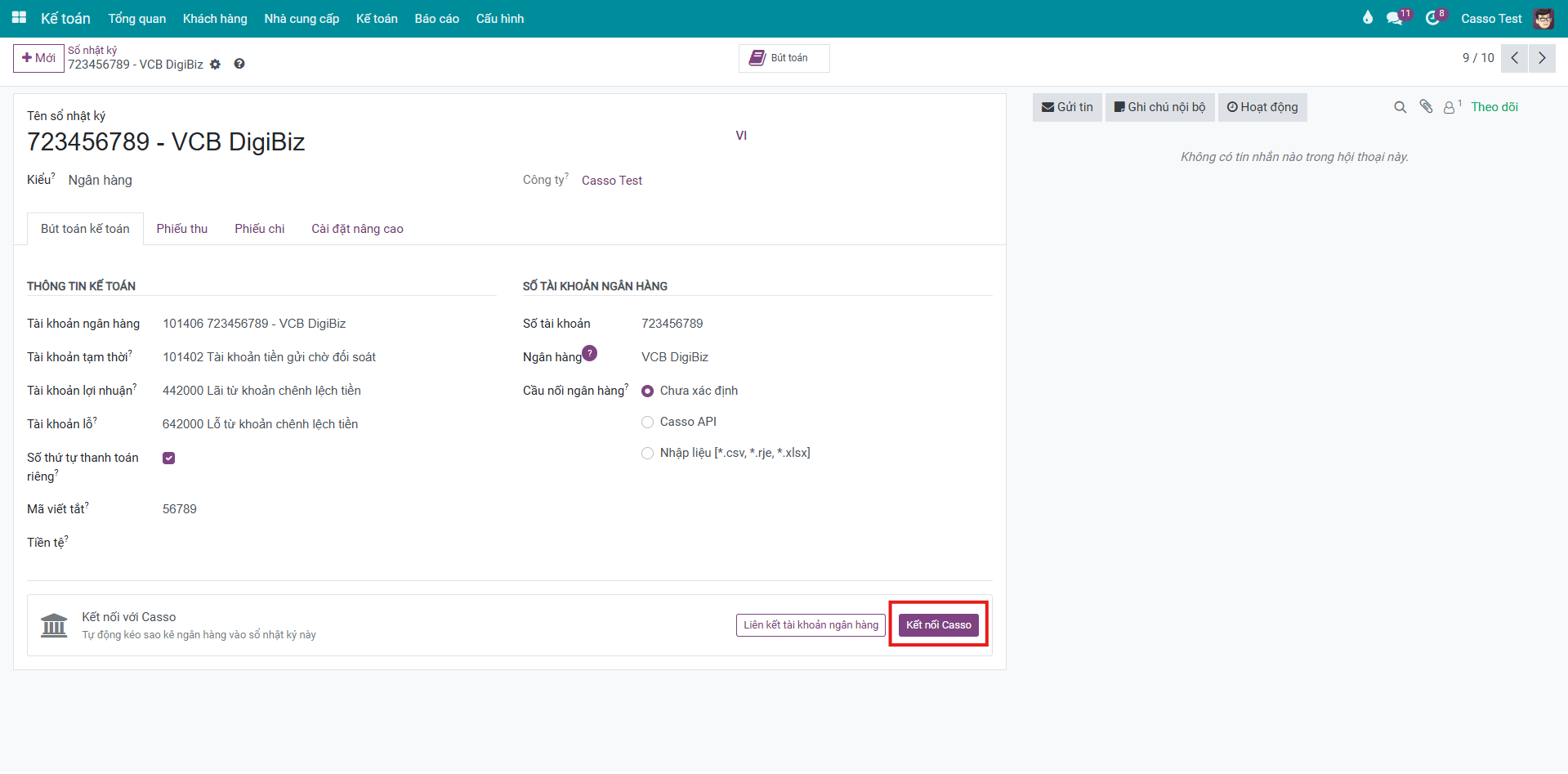 Connect Casso to an existing journal