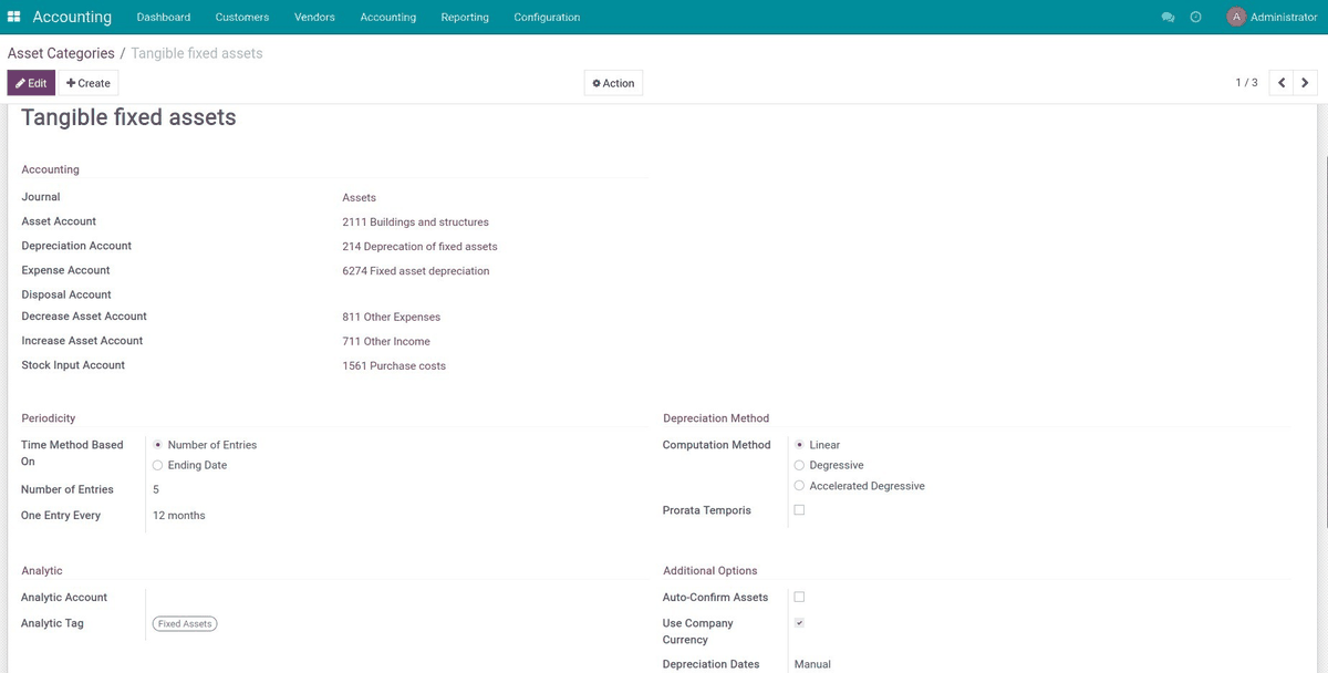 Auto-fill asset category on vendor bill