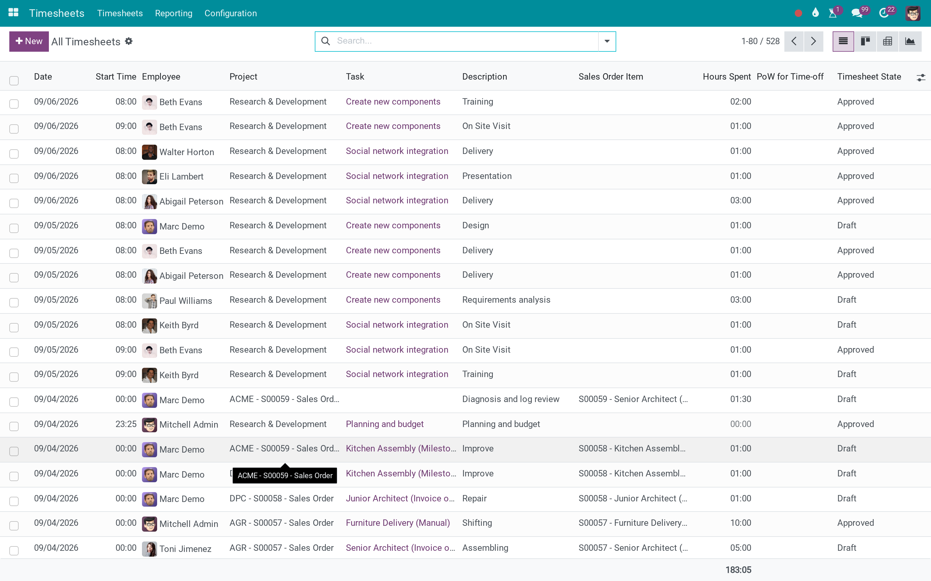 Timesheets
