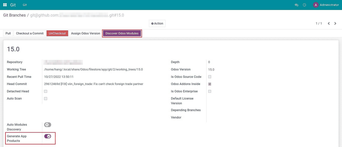 Odoo Apps Management