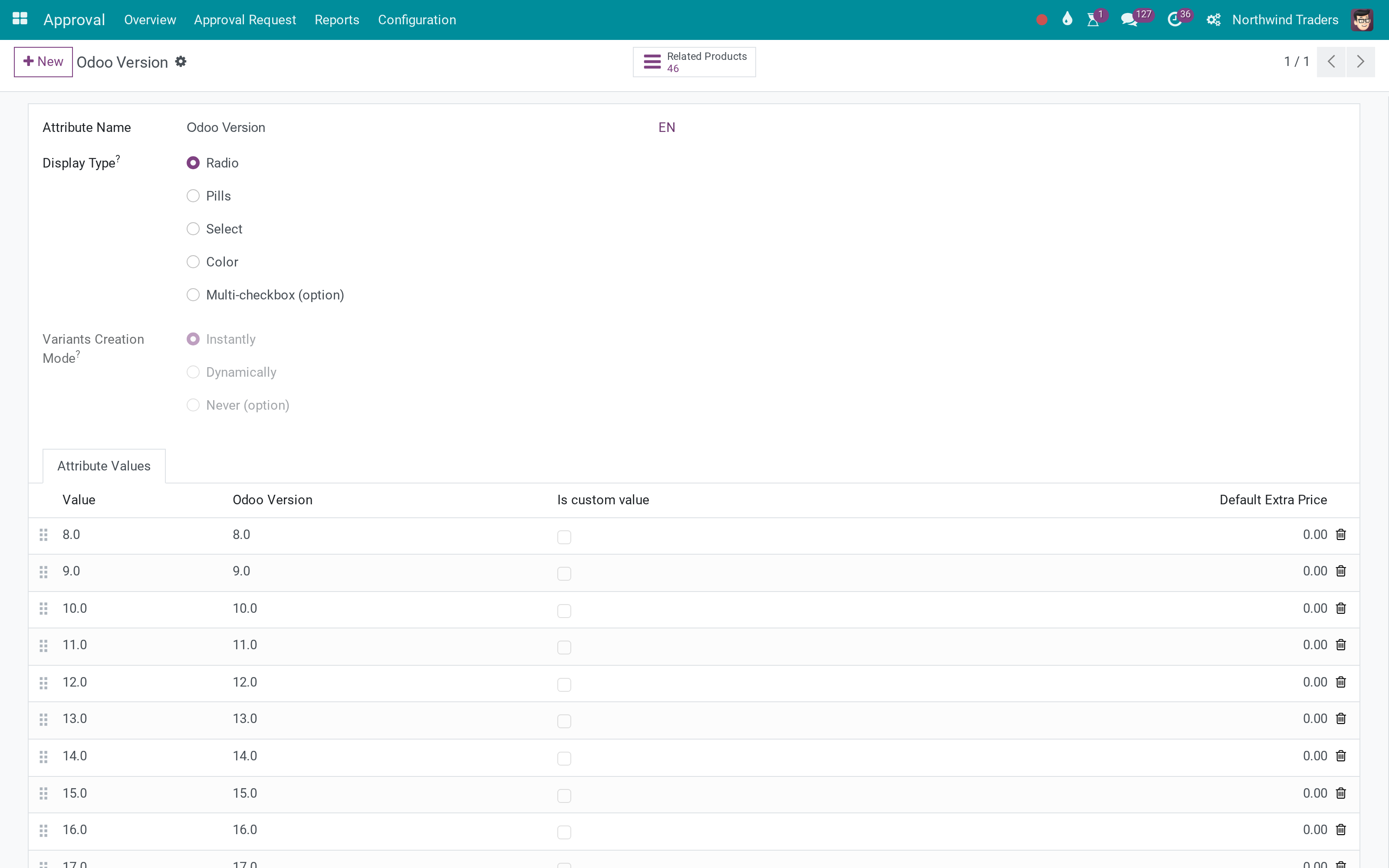 Odoo Version attribute