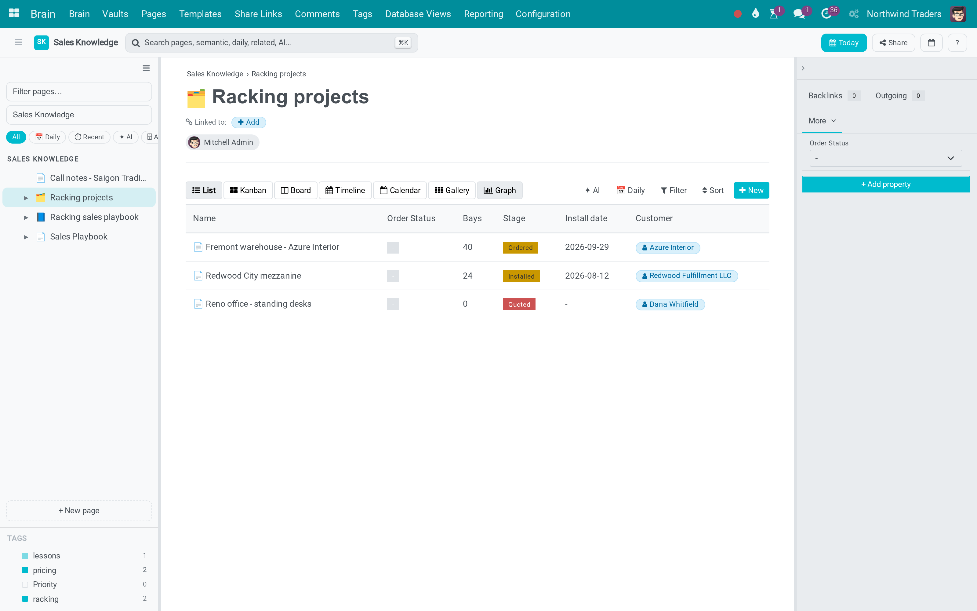 Racking projects