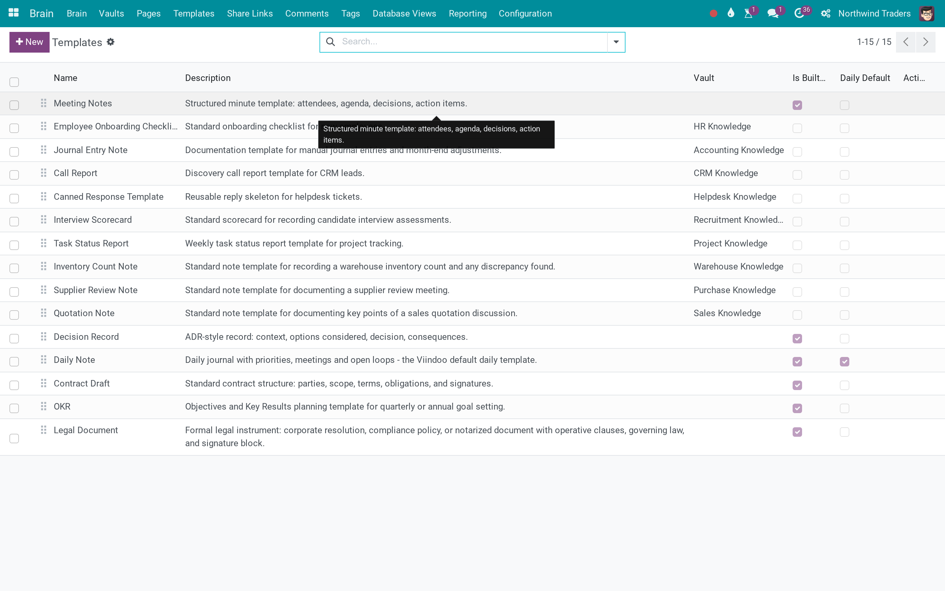 Page templates