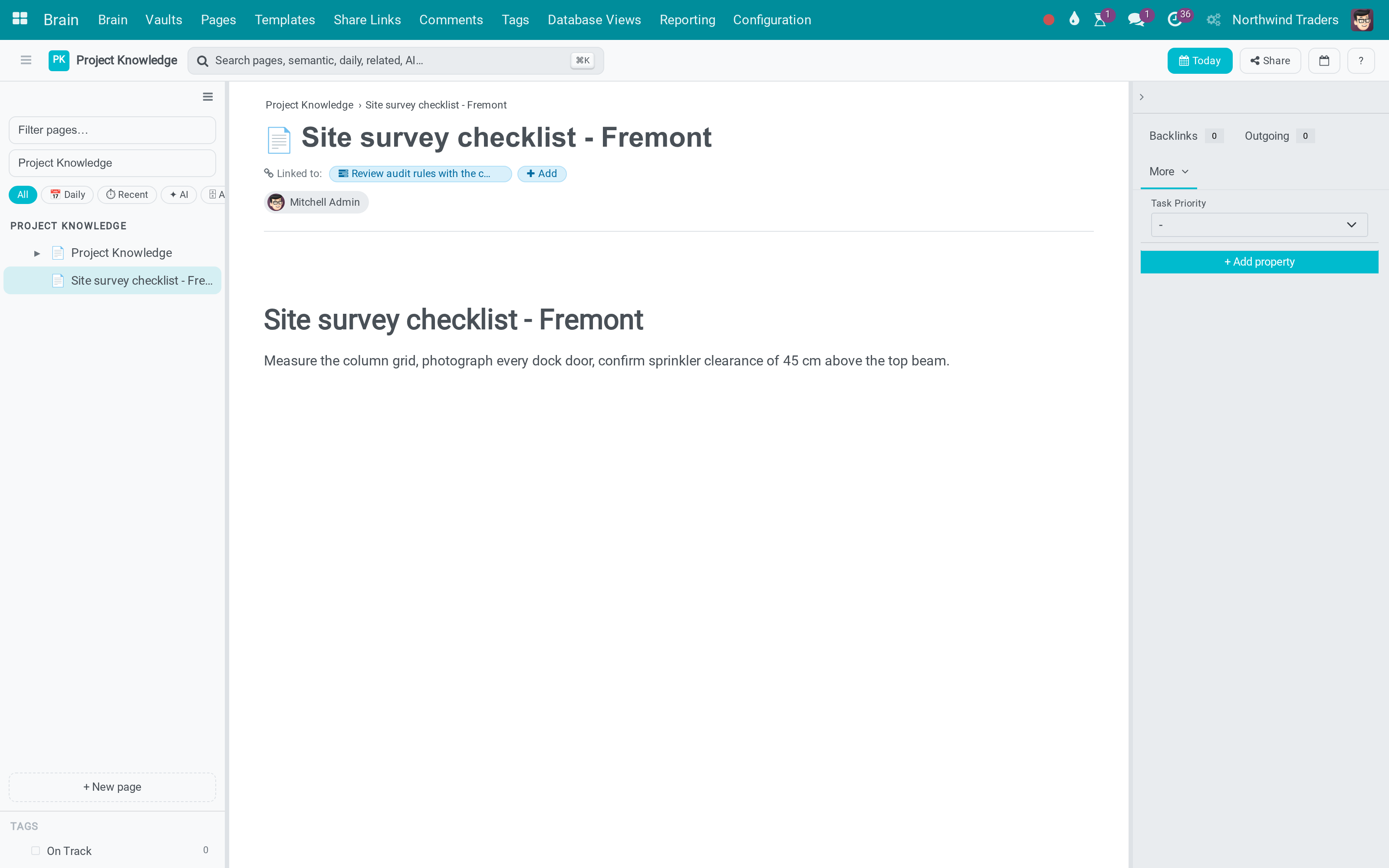 Site survey checklist - Fremont