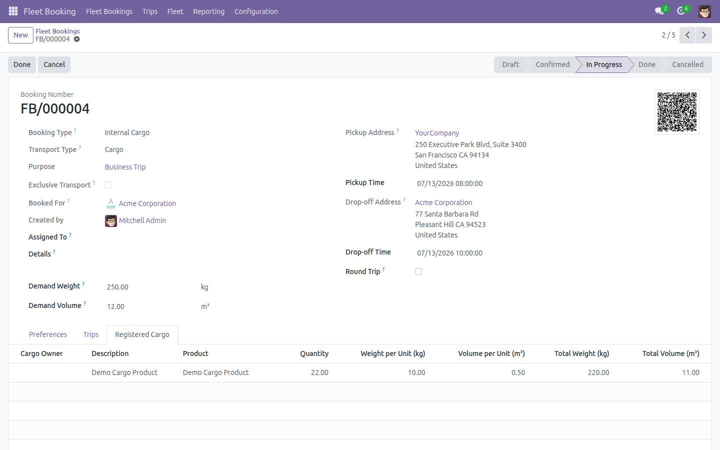 Fleet Booking & Trip Management - Cargo