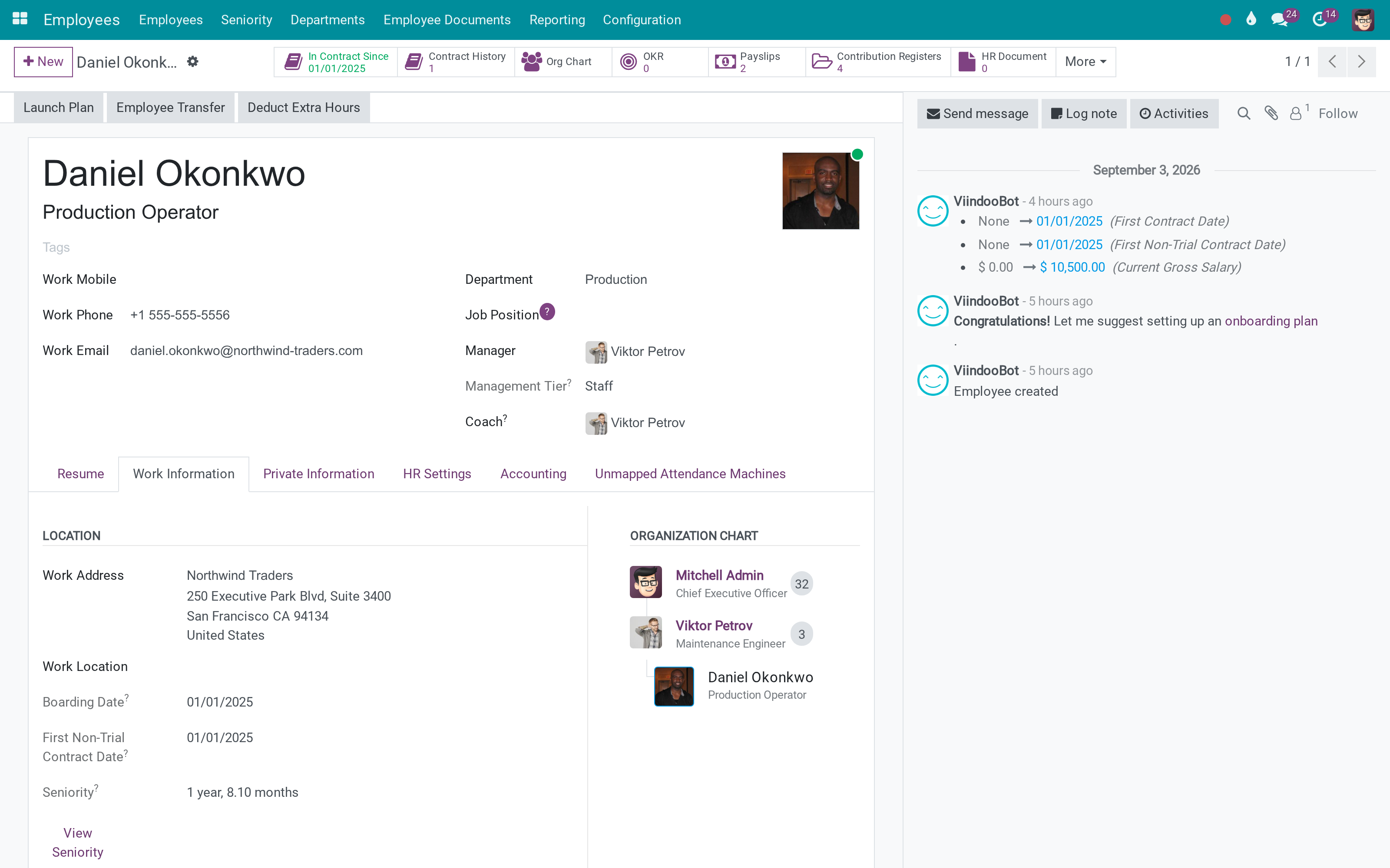 The management chain Odoo HR leaves implicit - made explicit, and searchable