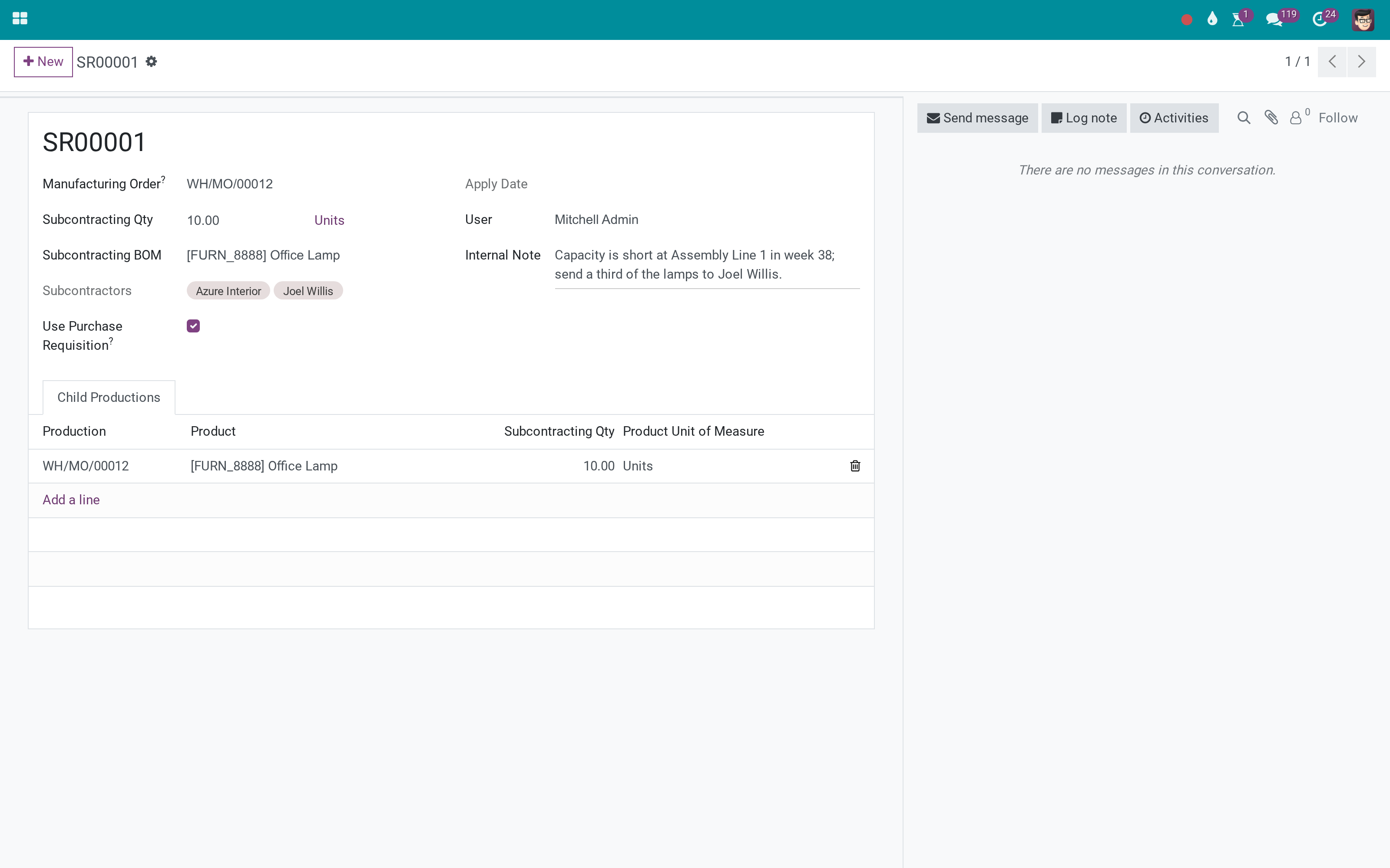 Subcontracting requests and ECOs, one flow
