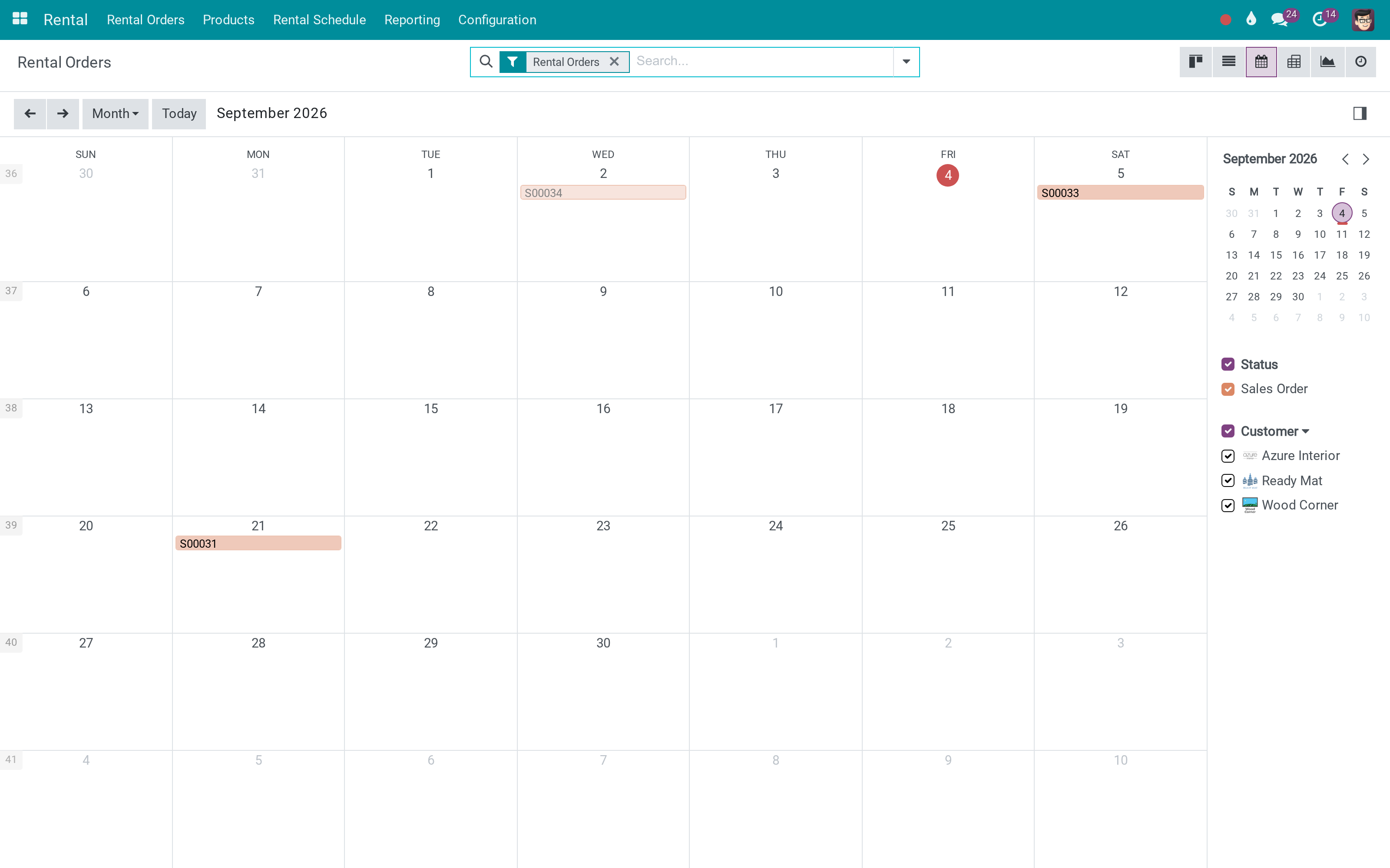 Hires on a calendar