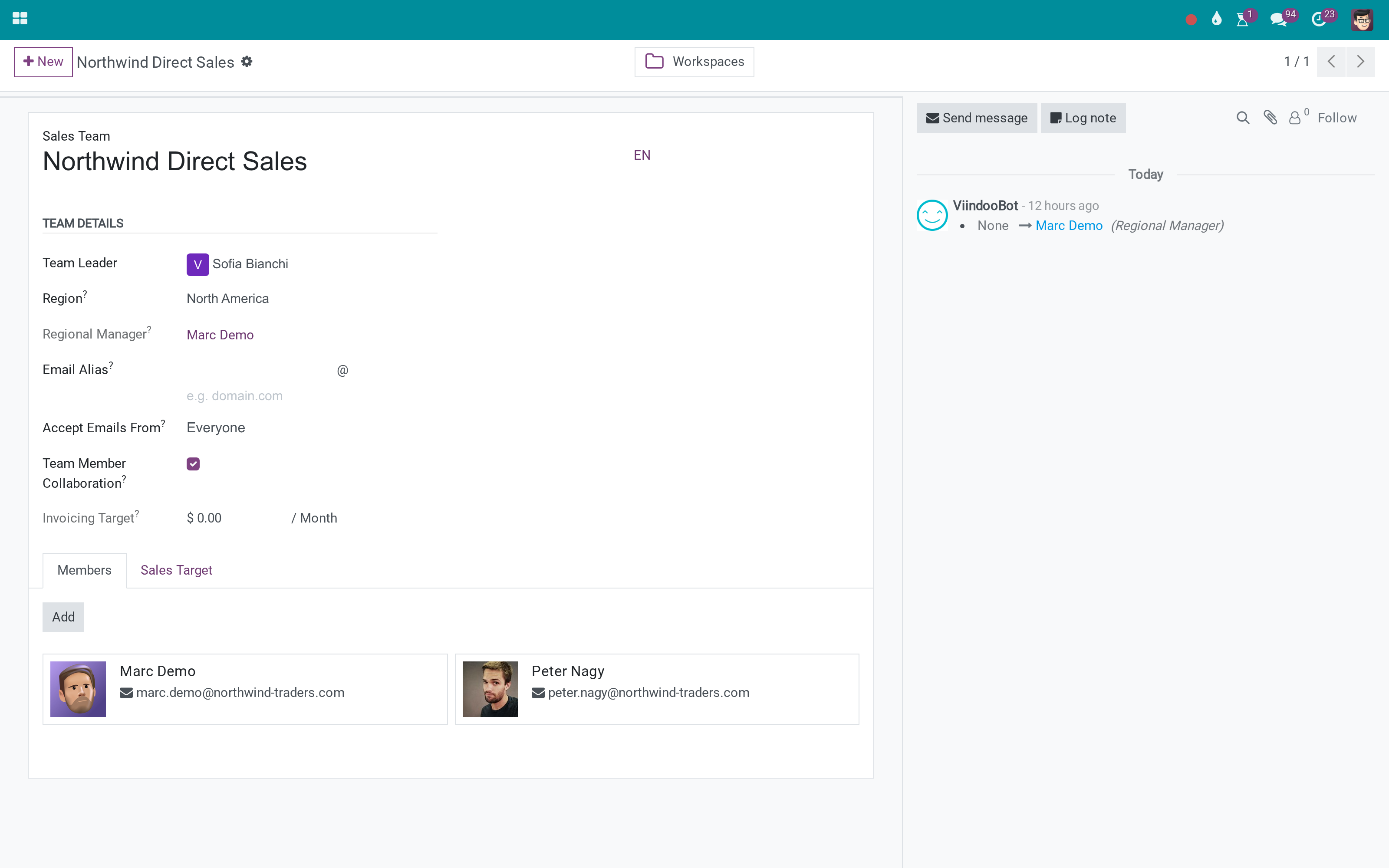 Two people, one quotation, no company-wide access