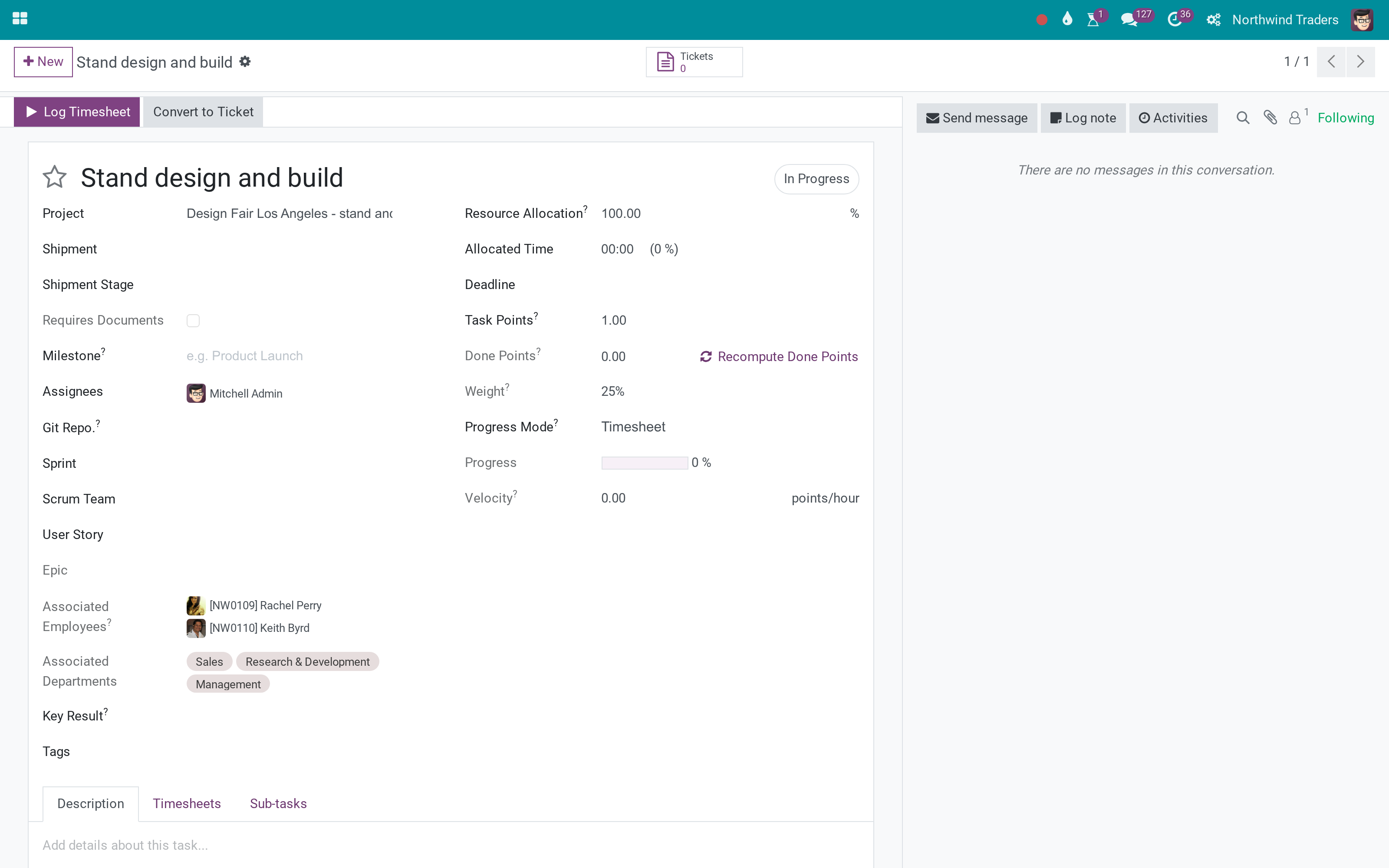 Website URLs attached to project tasks