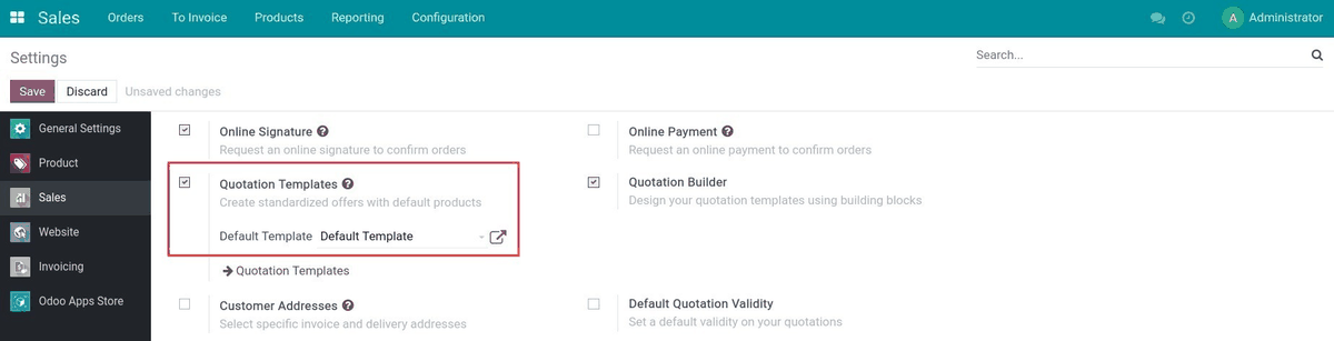 Odoo Apps Sales Template