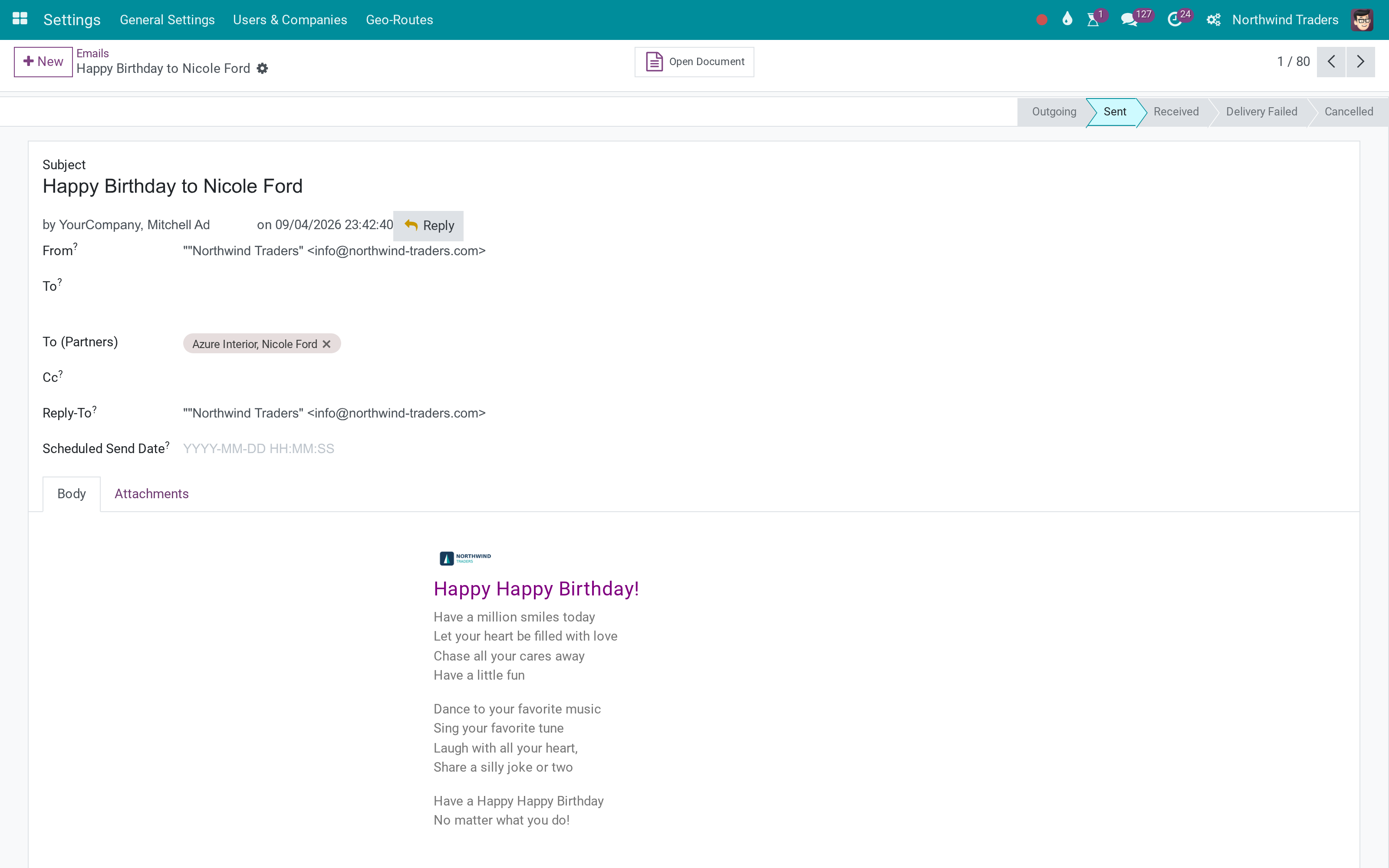 The e-mail