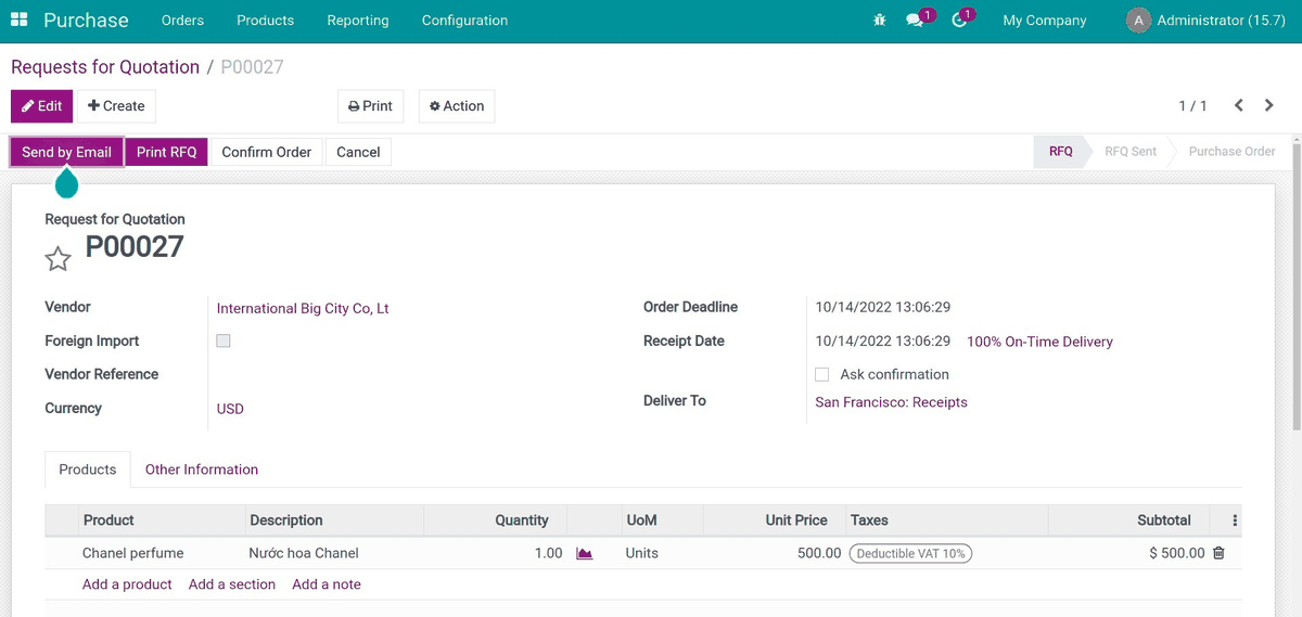 Purchase Advance Payment
