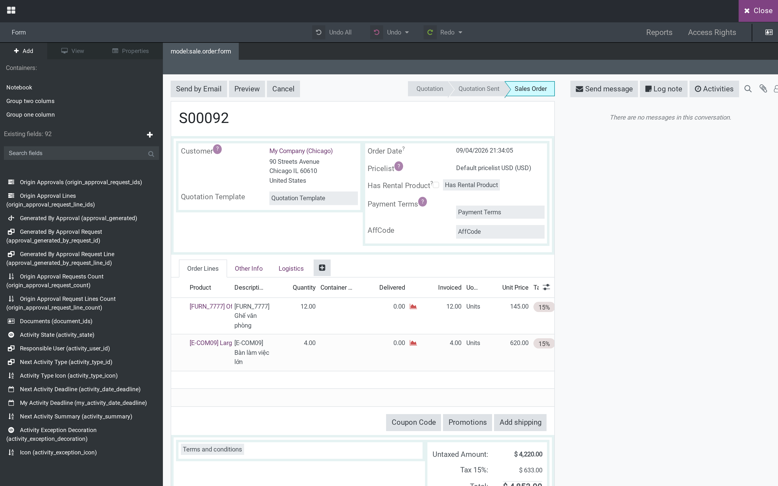 Customize forms, lists and menus without leaving the screen