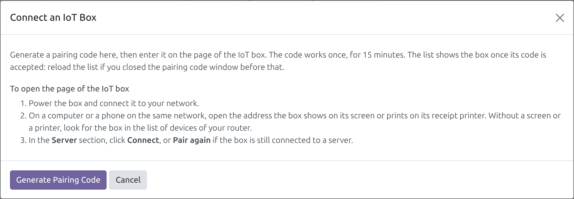 Pair with a one-time code