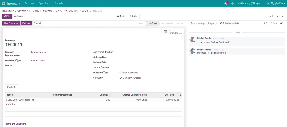 Multi-Warehouse Access Control - Purchase Requisition