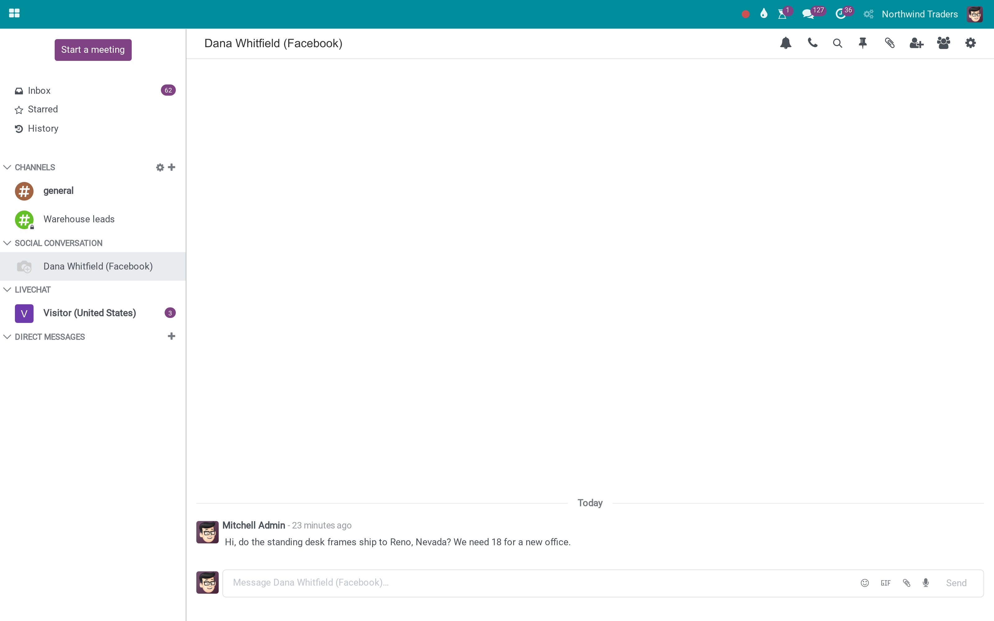 A Facebook conversation