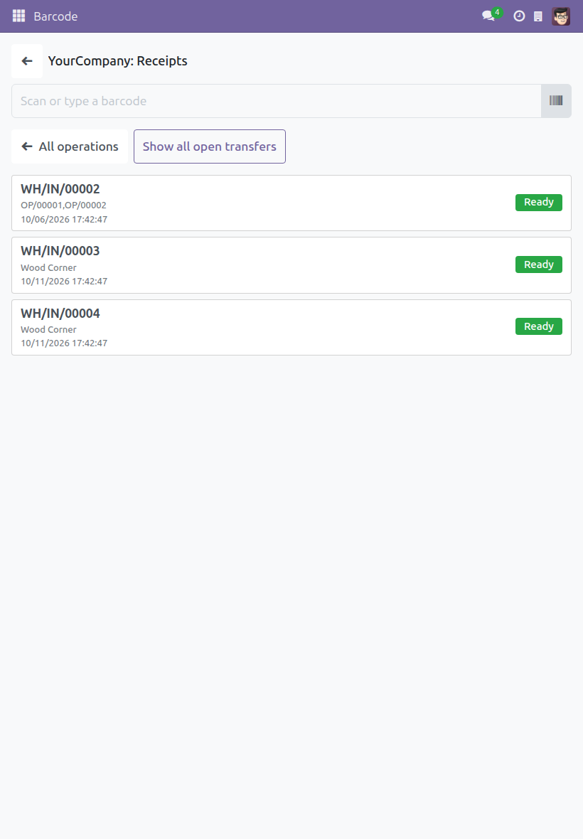 See the transfers that are Ready