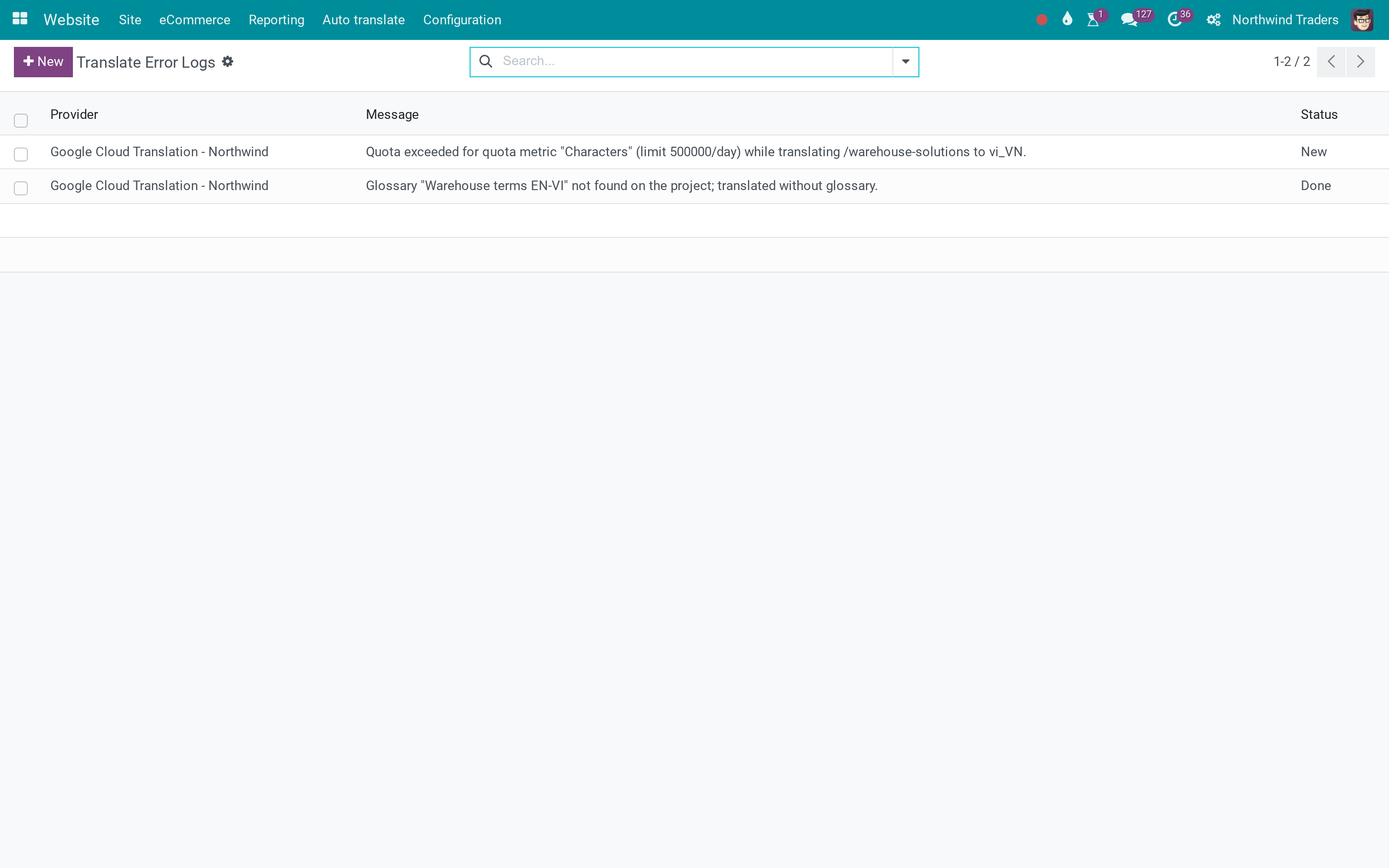 Error log