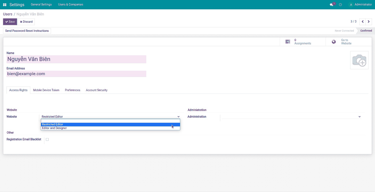 Restricted Website Page Editor Access