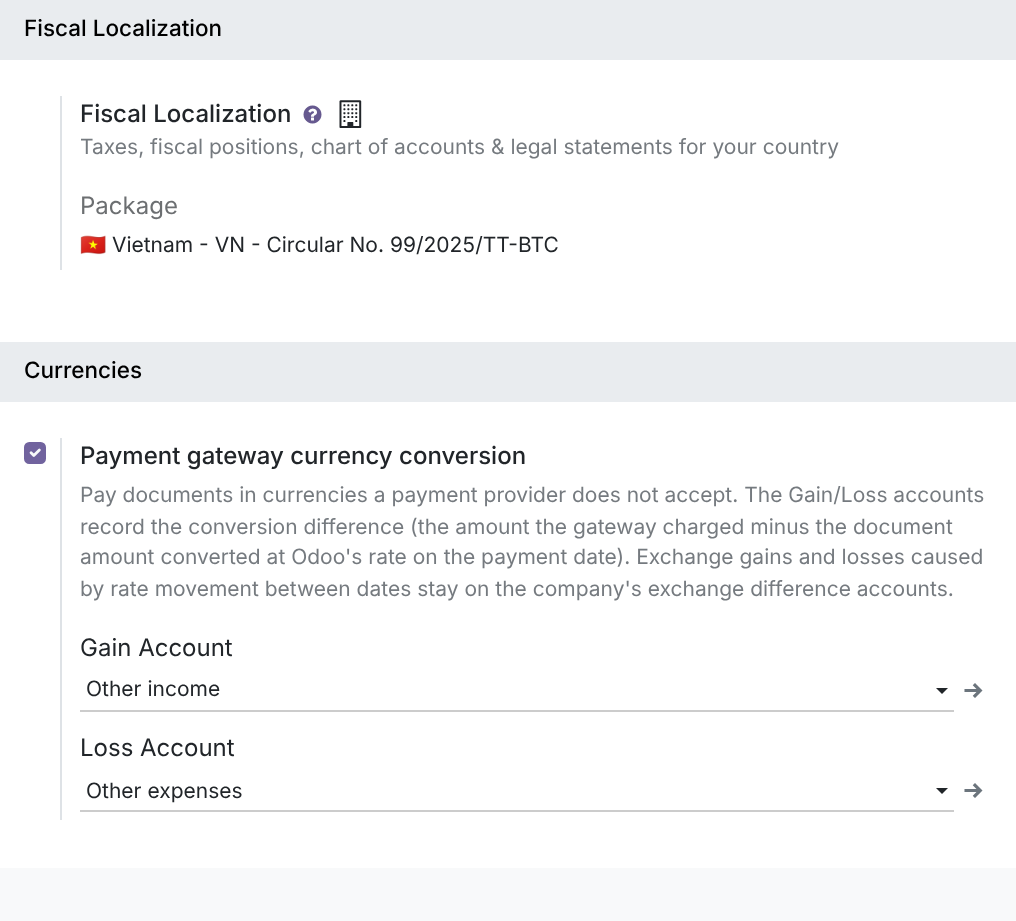 Payment gateway conversion accounts on a TT99 company