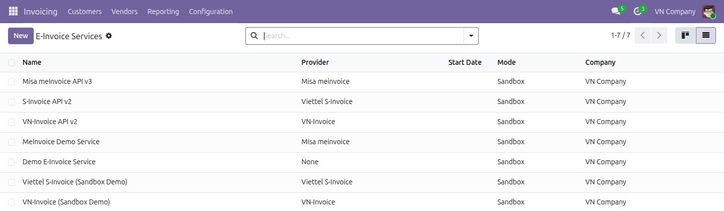 Vietnam E-Invoicing settings