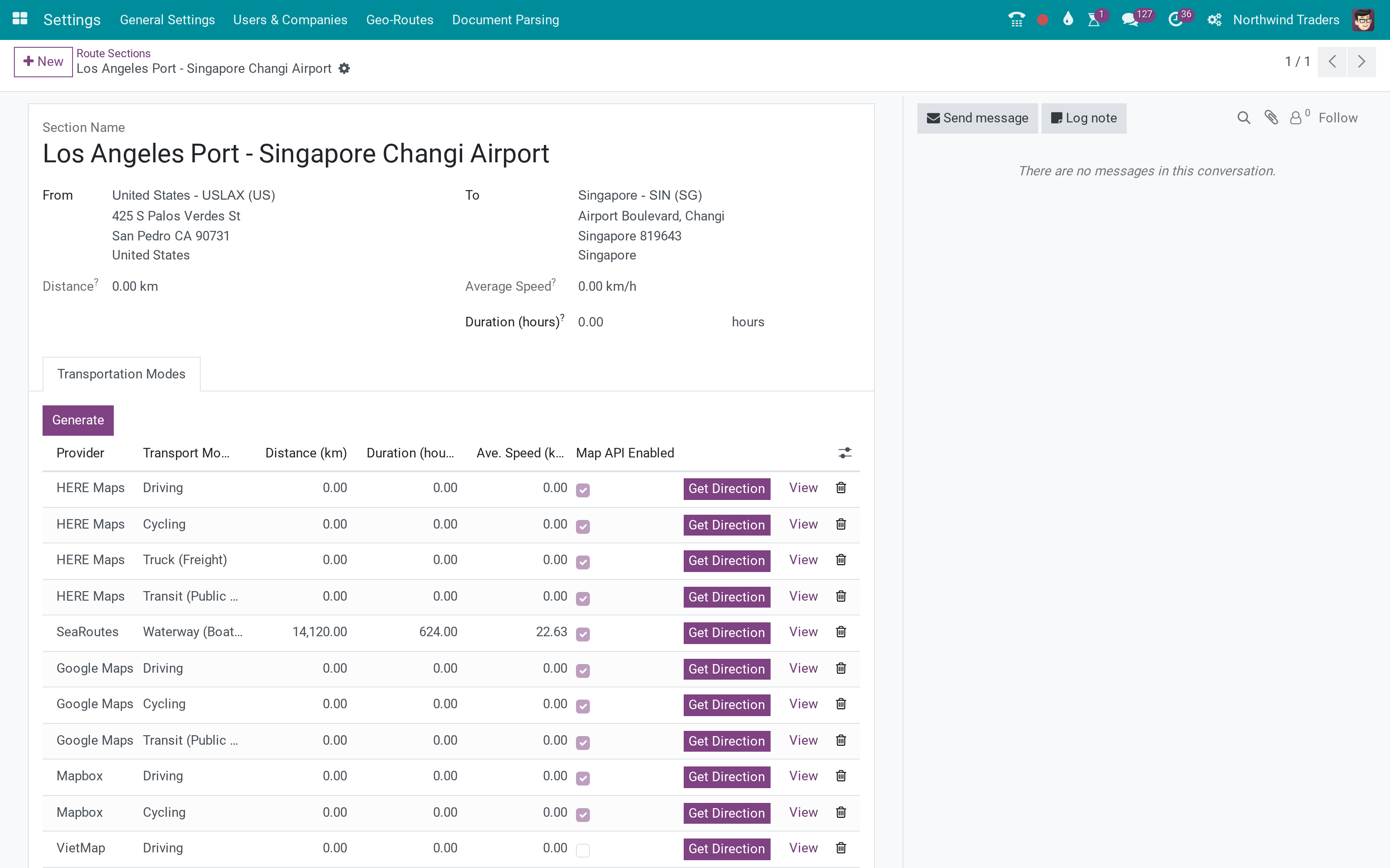 SeaRoutes as a routing provider for Geo Routes
