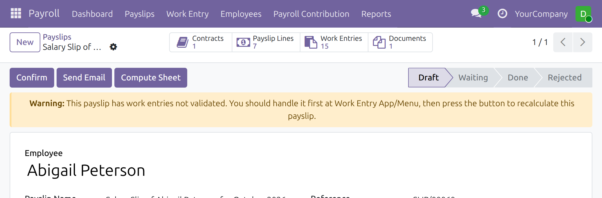 See the files of a payslip