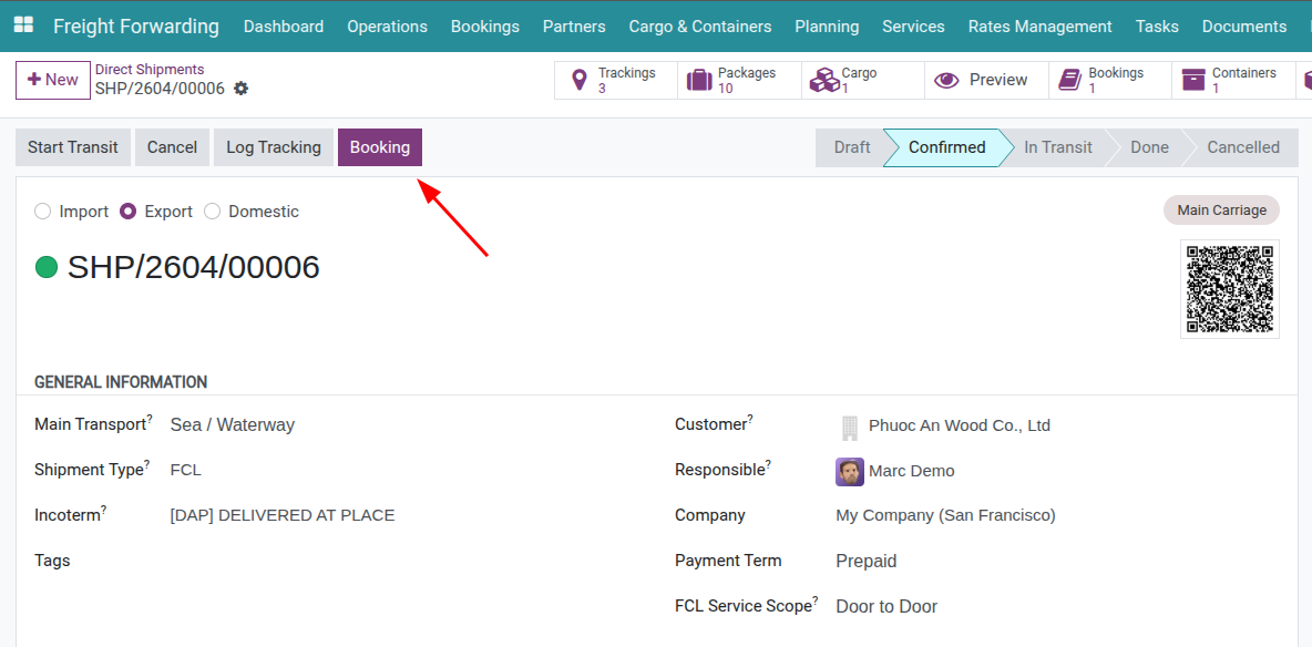 Booking create