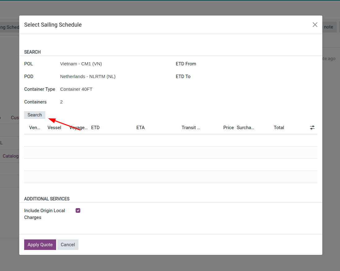 Schedule search