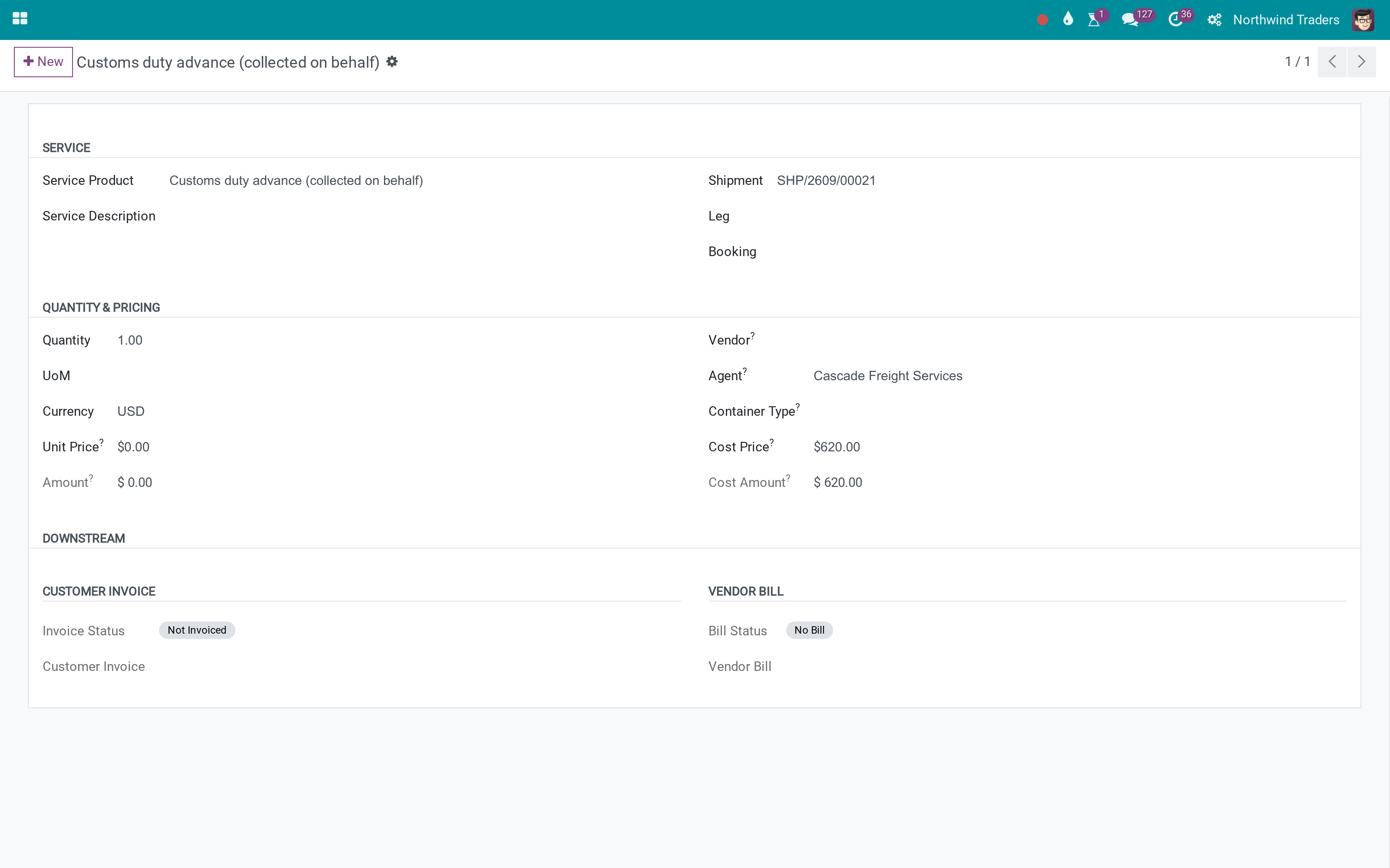 An agent charge