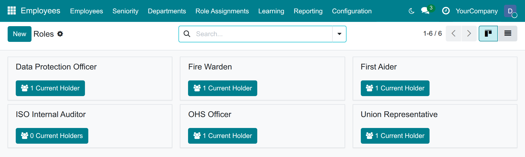 Build the catalogue of roles