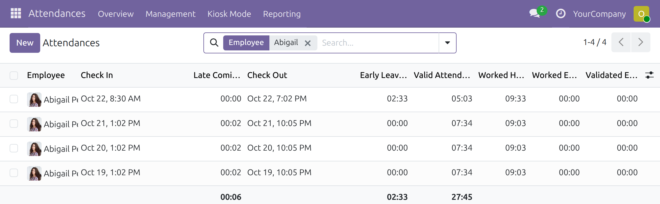 Review and correct attendance