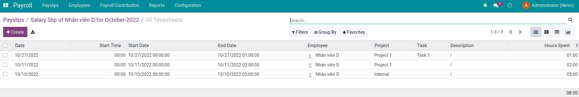 Timesheet does not include timesheet records that represent time off - Exclude Time off Timesheet records on Viindoo Payslip