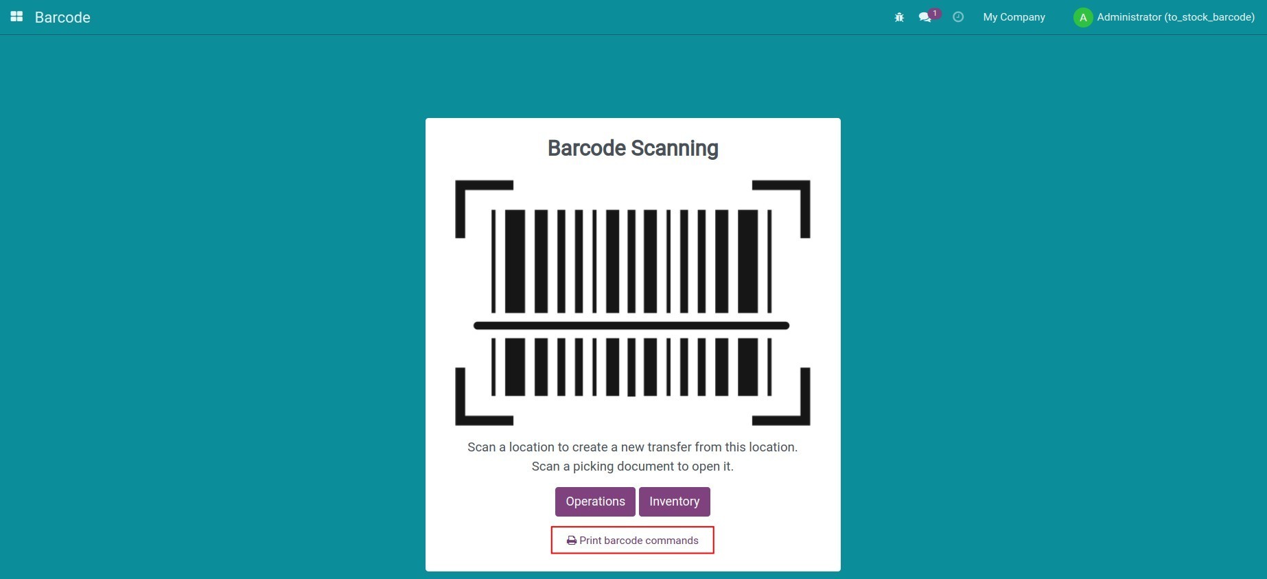 Print barcode commands