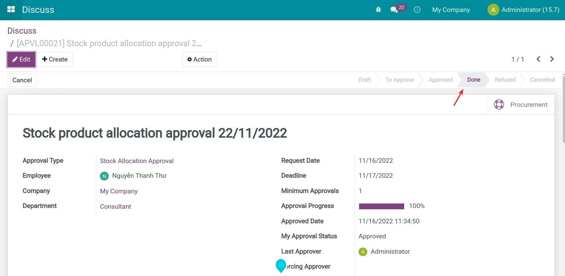 Completed approval process