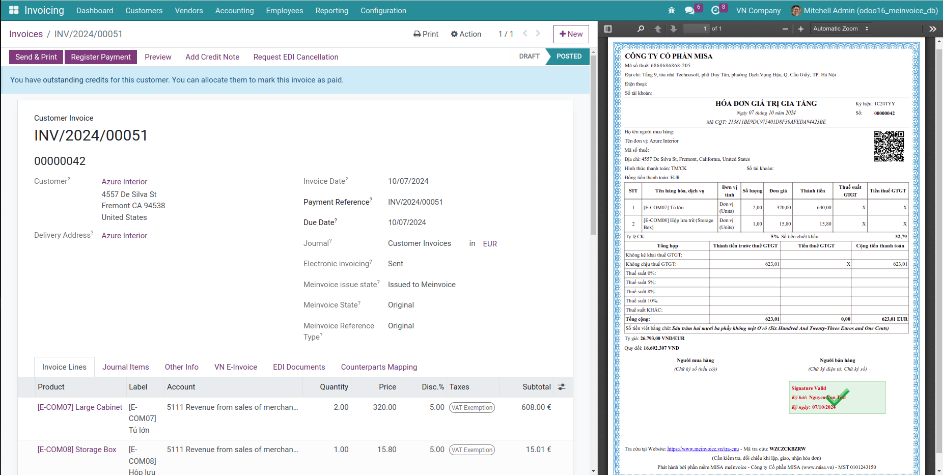 meInvoice issue invoice