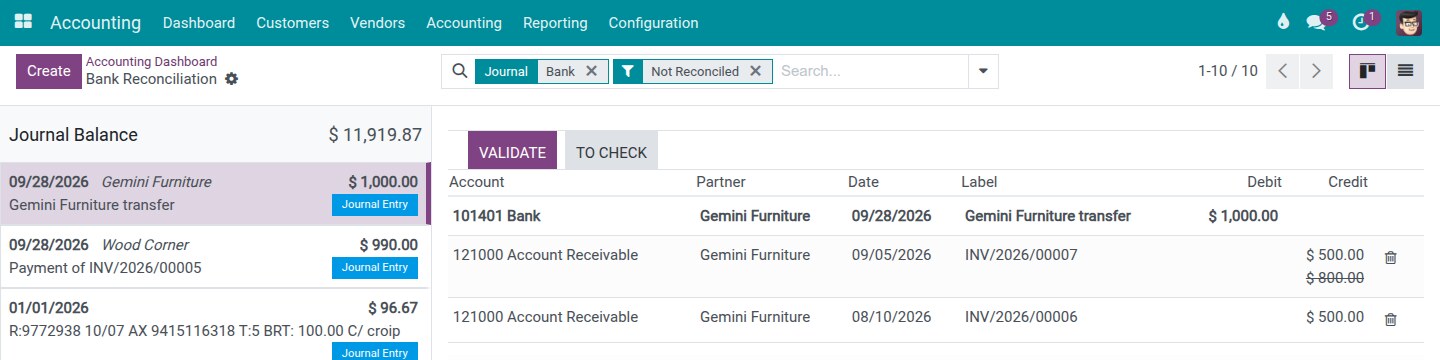 Two invoices paid by one transfer, the one due first paid in full