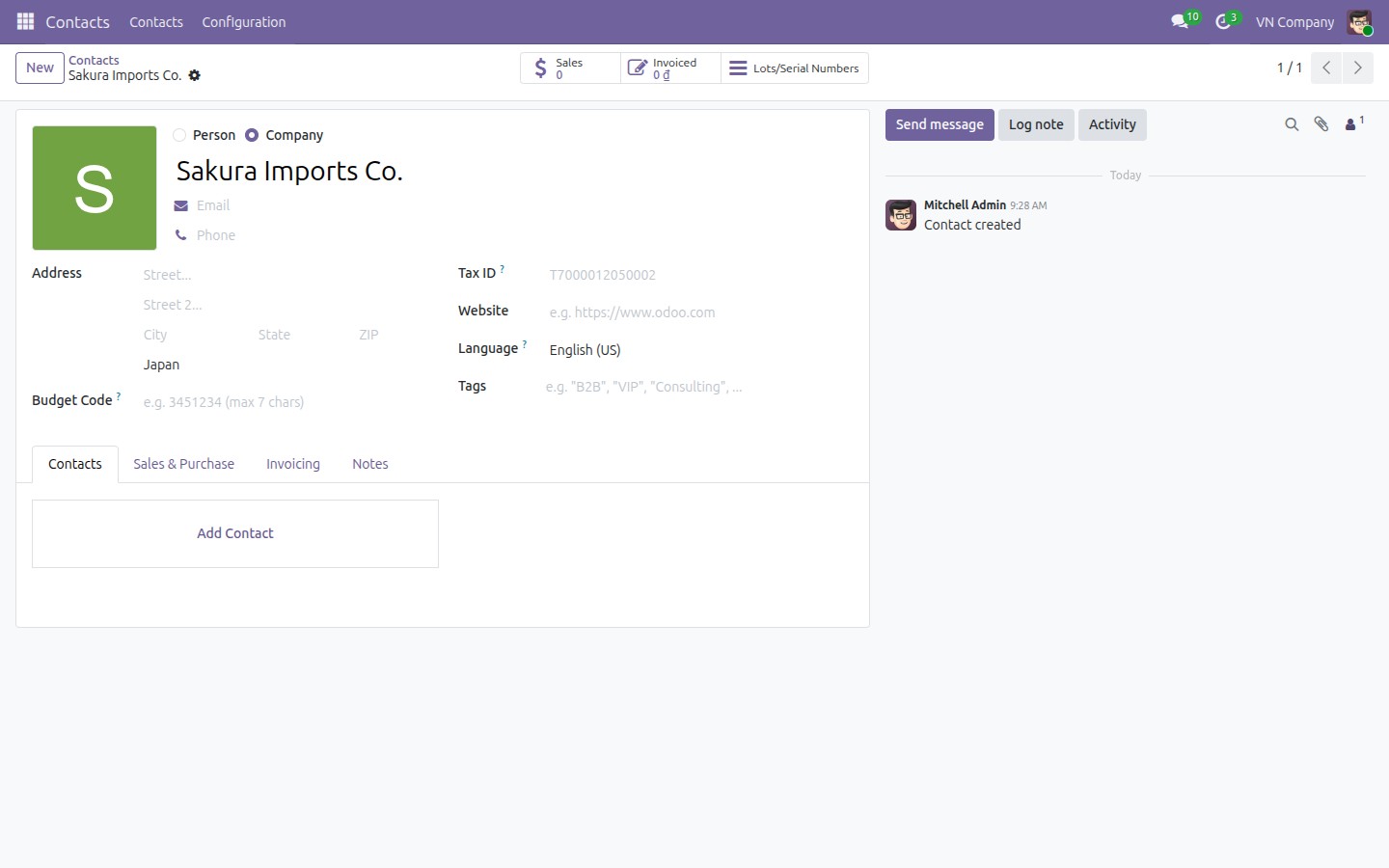 Create contact