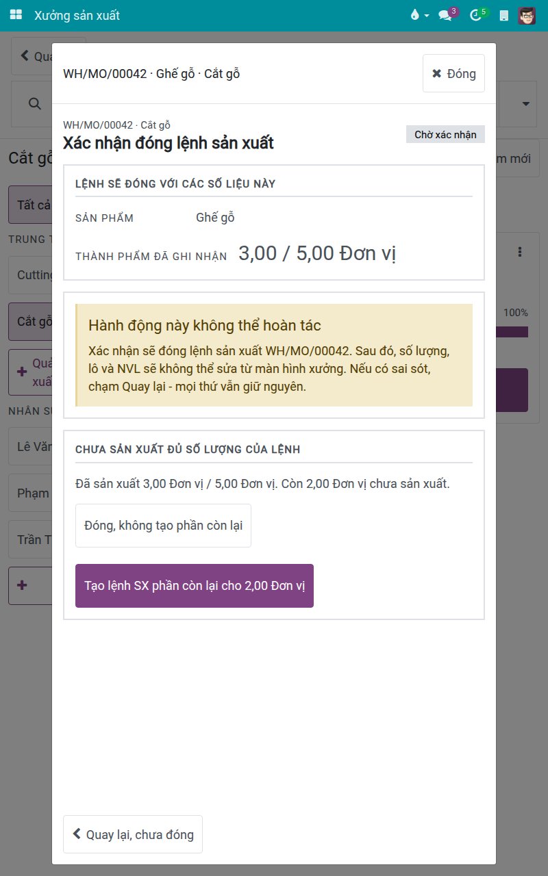 Câu hỏi về số lượng chưa sản xuất, với hai cách trả lời