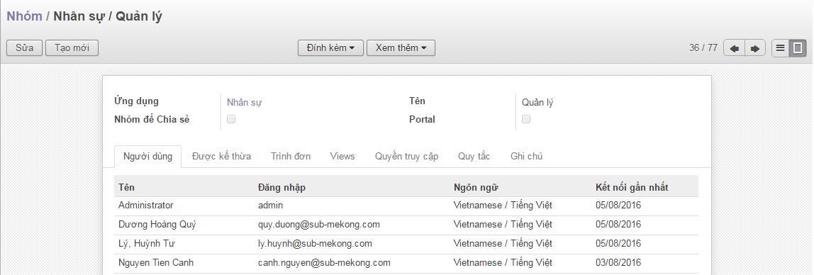 Không xem được Time sheet to validate ERP