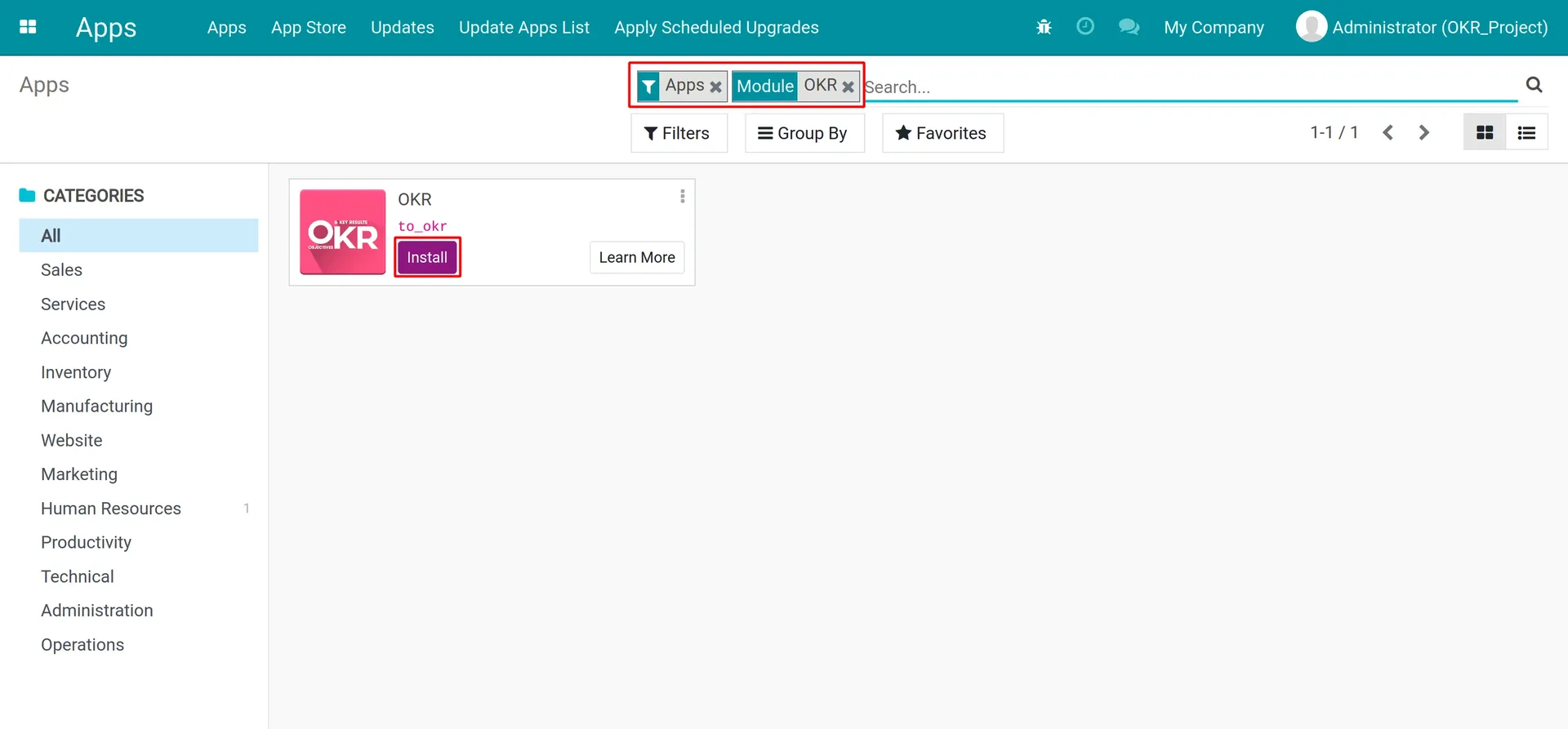 Introduction to Odoo/ERPOnline OKR 14.0   