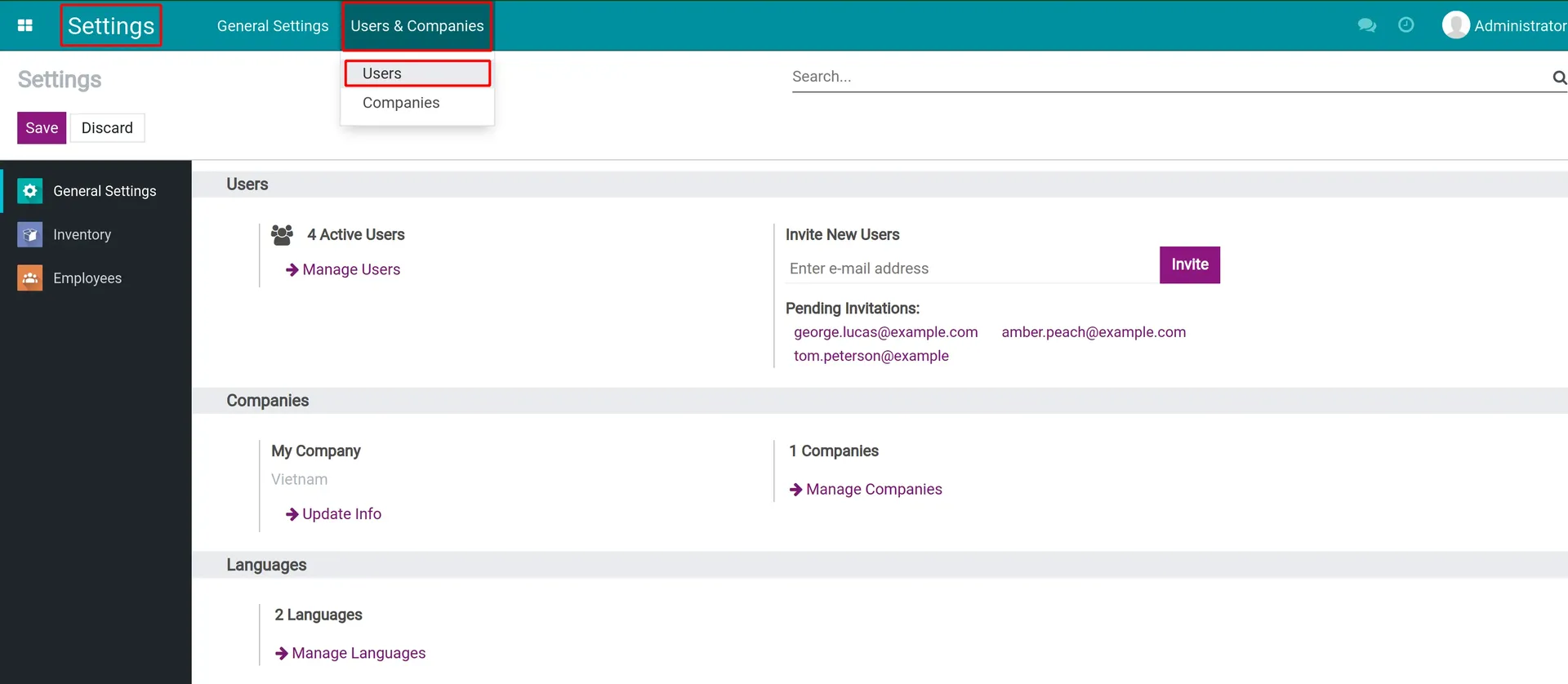 Access the User Settings access-user-setting